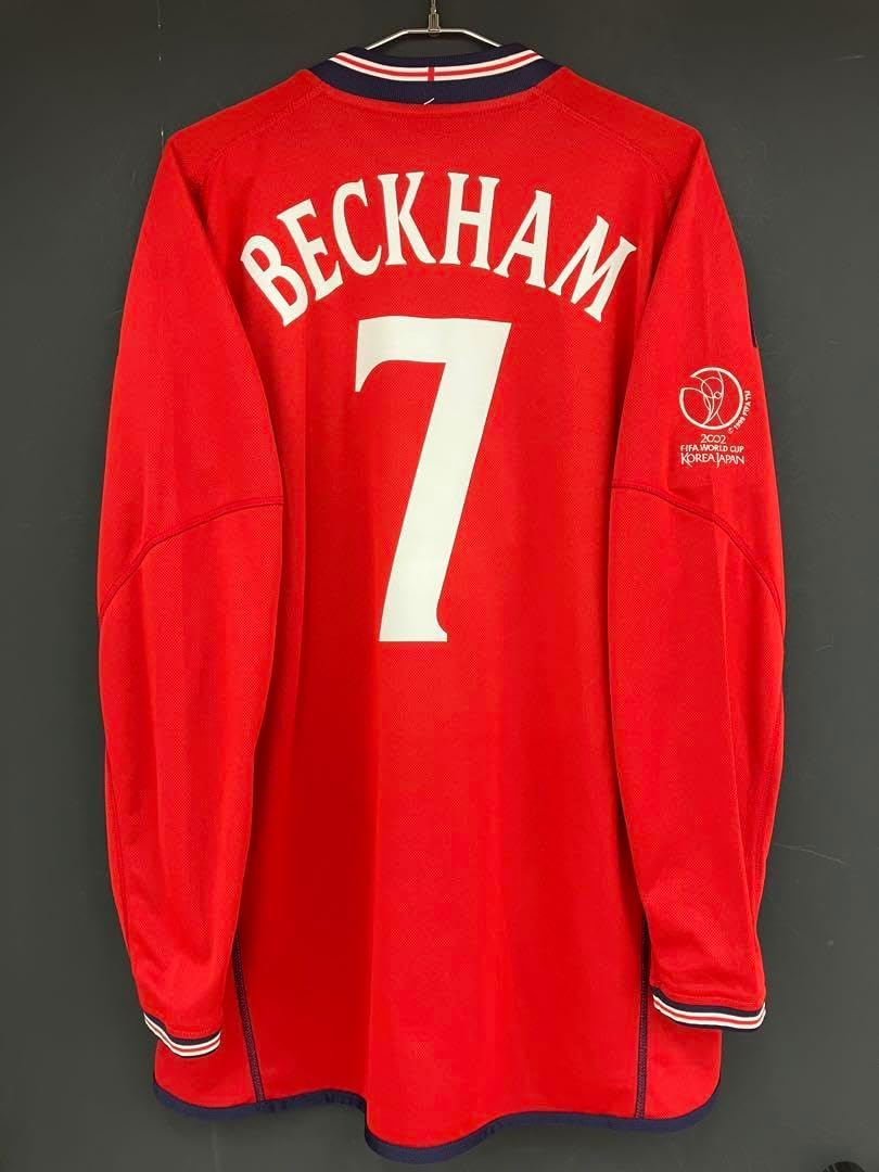 2002 イングランド代表 ベッカム 紙タグ付き 長袖ユニフォーム 2002